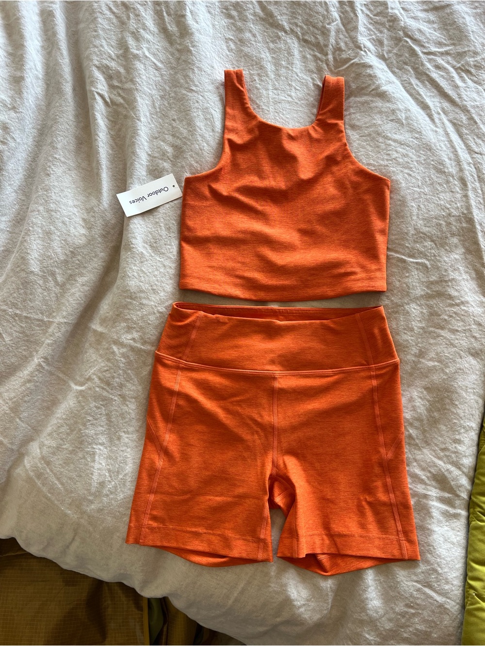 Outdoor Voices Mandarin Orange Ribbed Crop Tank